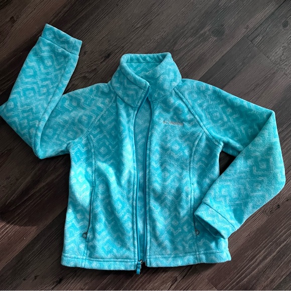 Teal Columbia Girls Fleece Zip Up Jacket - Picture 1 of 6